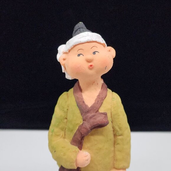 Koreart Resin Hand Painted Figure Fisherman With Fish 10" VTg - Picture 3 of 8